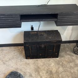 Modern  Dark Grey / Black Wall Office Or Make Up Desk 