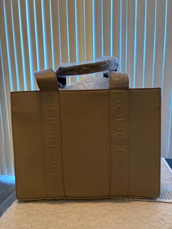 bebe Tan Structured Tote Bag