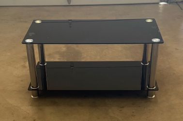 2-Tier dark glass table