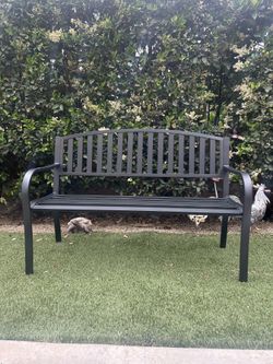 Steel Garden Bench Patio Color: Black 