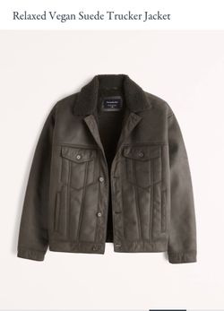 Relaxed Vegan Suede Trucker Jacket Size Large Never Worn