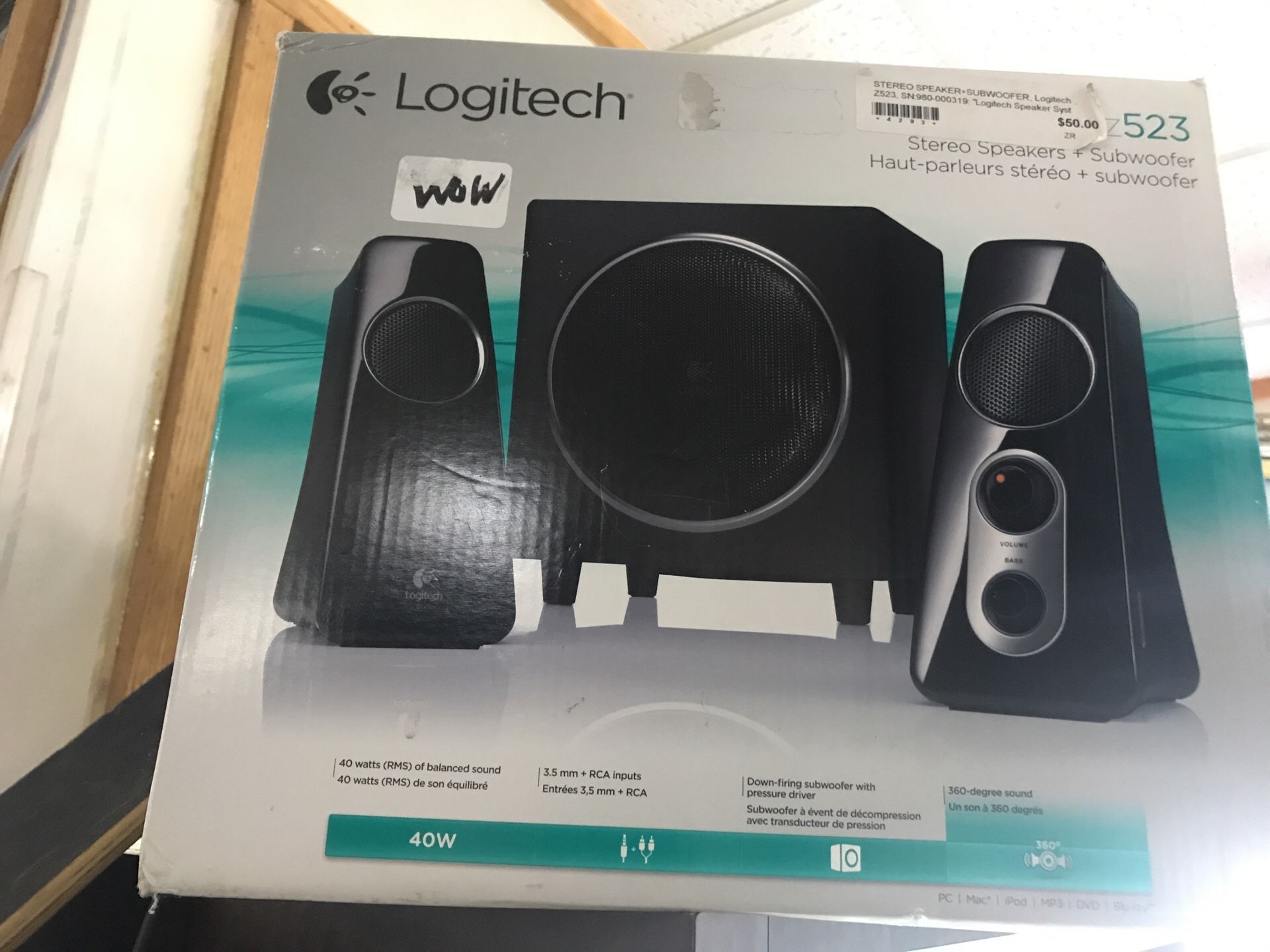 Stereo Logitech speakers+Subwoofer