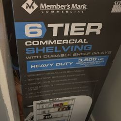 6 Tiers Commercial Shelving With Durable Shelf Inlays 3,600lb 