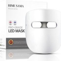 Open Box New HIME SAMA Led Face Mask, Red Light Mask for Face, FSA/HSA Eligible, Infrared, Red & Blue Light Mask for Skin Care, Wrinkle Reduction, Wir