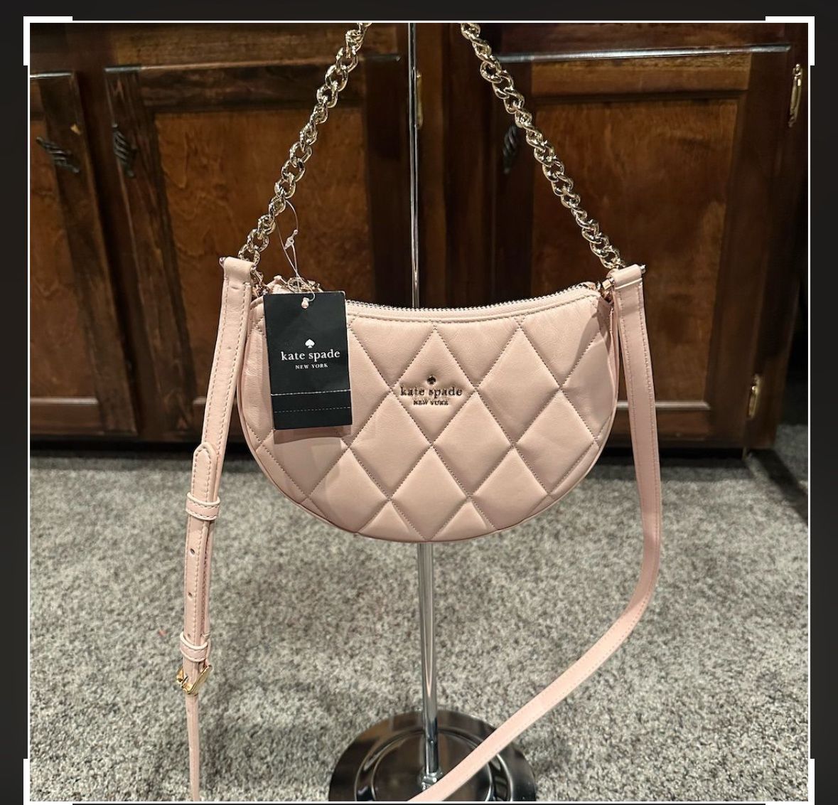Kate Spade Carey Soft Pink Quilted Convertible Crossbody Bag Women’s NWT