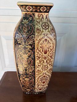 Decorative Ceramic Vase with Floral Pattern