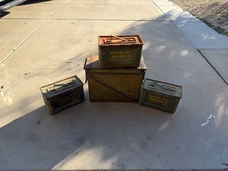 Military Metal Ammo Cans Set of 4