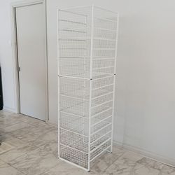 Tall Elfa Storage 17-Runner 9-Basket Drawer Organizer