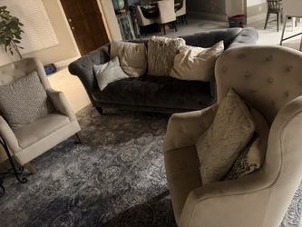 Tufted Living Room Couch, And Chair Set