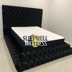 New Queen Bed Frame With Matress 