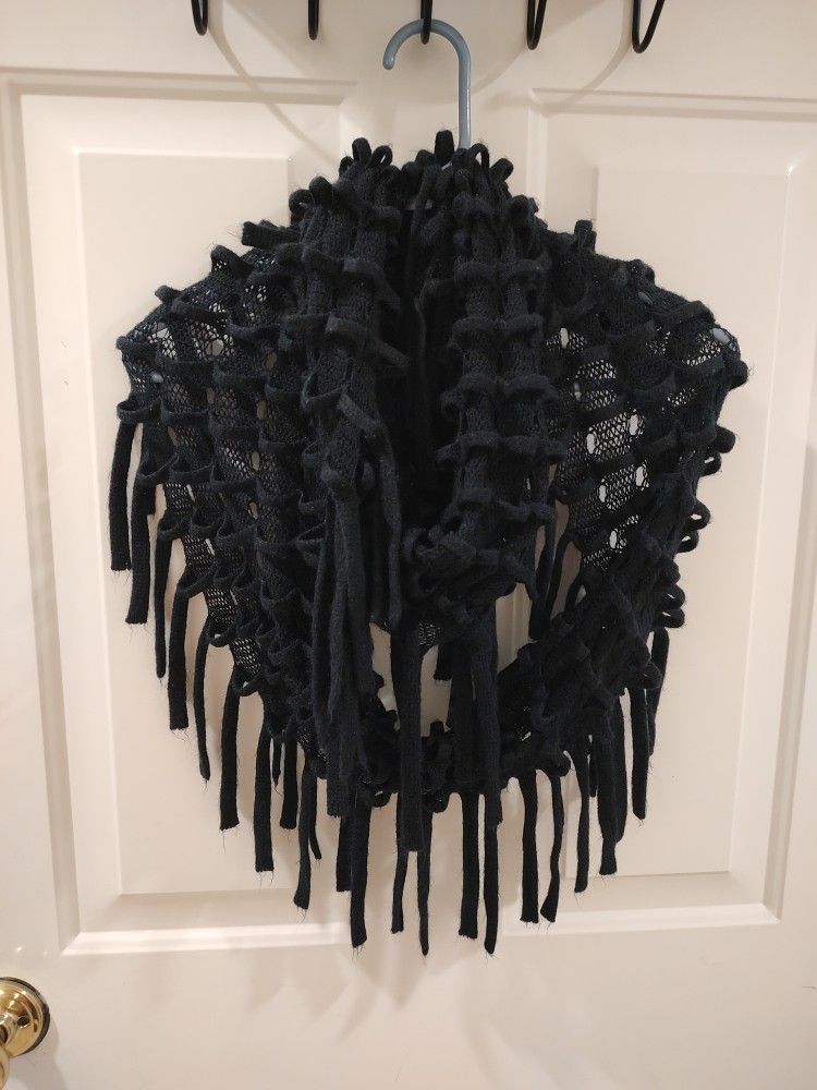 Black Fringe Scarf