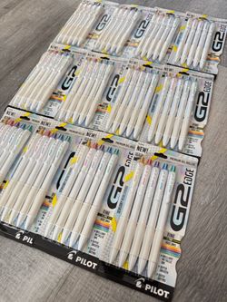 Pilot G2 Edge White Premium Gel Pens, Retractable, Fine Point, 0.7mm, Assorted Metallic Colors, 5 Count