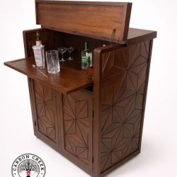 Custom Made Solid Wood Bar Cabinet 