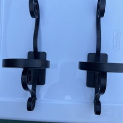 Pair Matching Iron Wall Candle Holders