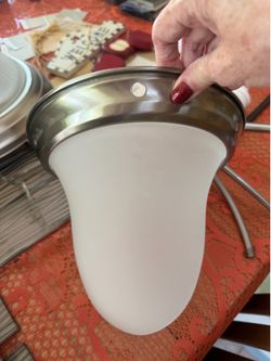 Silver Pendant Light Fixture Like New
