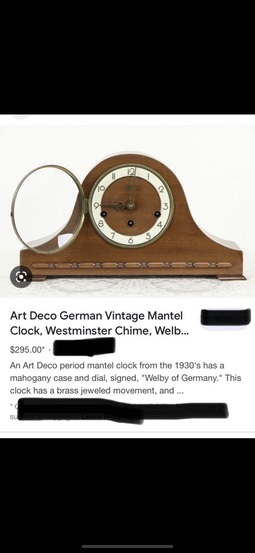 Art Deco Antique German Mantle Clock