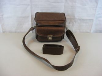 Vintage Style Brown Faux Leather Camera Shoulder Bag