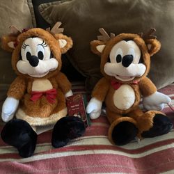 Christmas Mickey & Minnie Plushies 