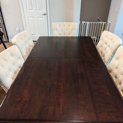 Pottery Barn Dining Room Table Set with Buffet and 7 Chairs