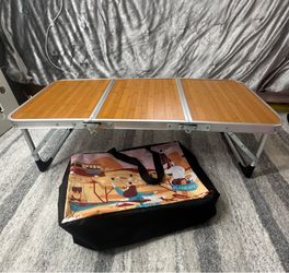 Mini Small Camping Table Folding Picnic Table Foldable Low Camp Table Portable Short Aluminum Outdoor Short Floor Beach BBQ