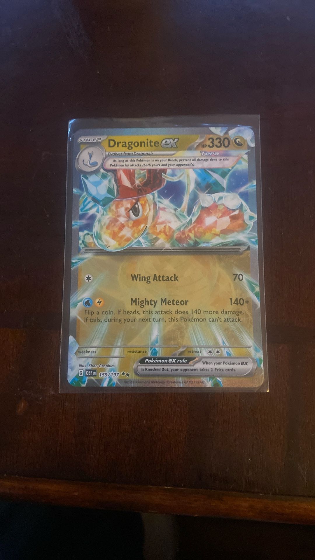 Dragonite ex 159/197 Double Rare from Obsidian Flames set