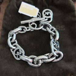 Michael Kors Padlock Logo Toggle Bracelet 