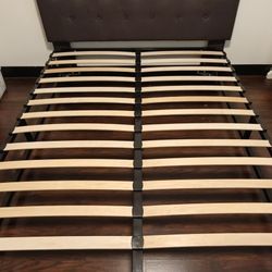 Queen Size Metal Box Spring Platform Bed Frame With Headboard