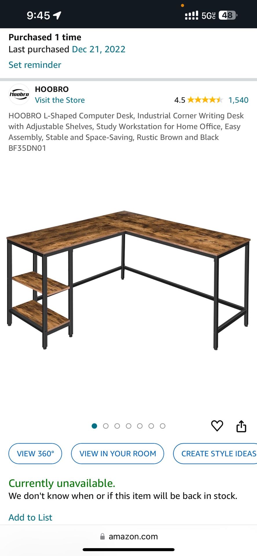 L-Shaped Computer Desk, Industrial Corner Writing Desk with Adjustable Shelves.