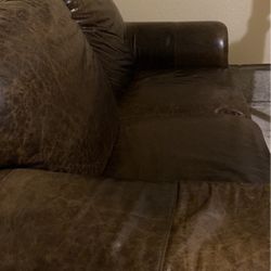 Brown Leather Couch 
