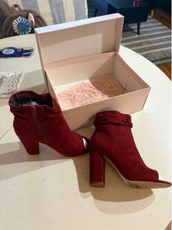 Open toe heel booties