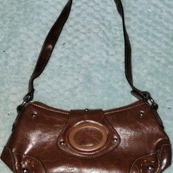 Vinilo Small Brown Purse 5×10 Brown Zip & Snap Closure