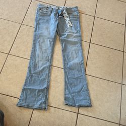 Y2K Flared Women Jeans With Rhinestones