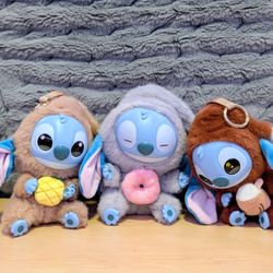 Disney Stitch Plush Keychains Set of 3
