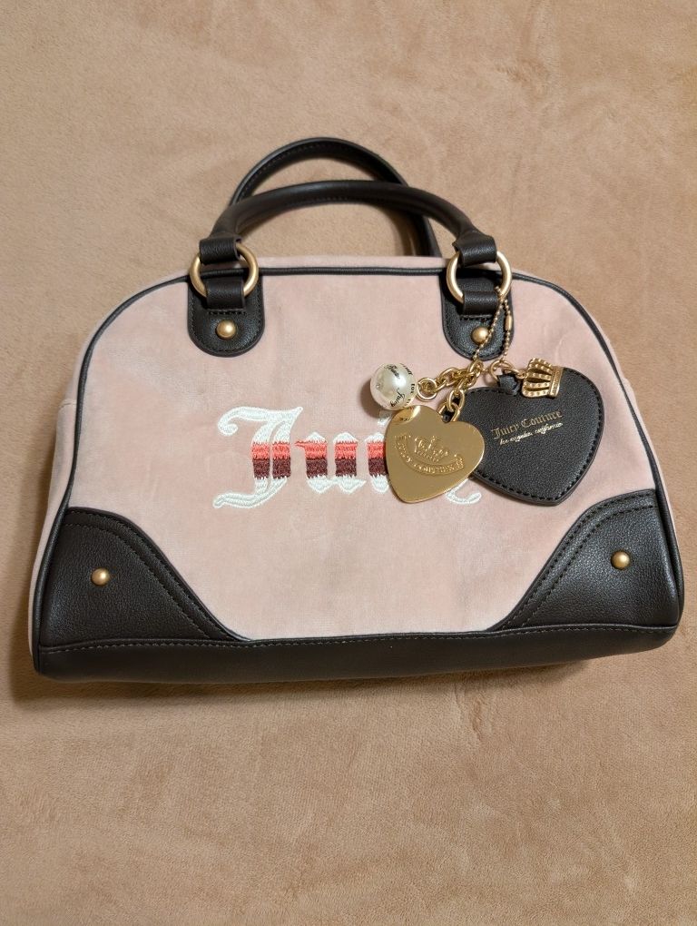 Juicy Couture  Velour Satchel Bag in the "Dusty Pink Blush & color combination NWOT 