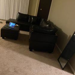 Black Leather Sofa