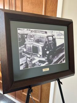 Guinness Beer Decor In Thick Wood Frame 23.5x20