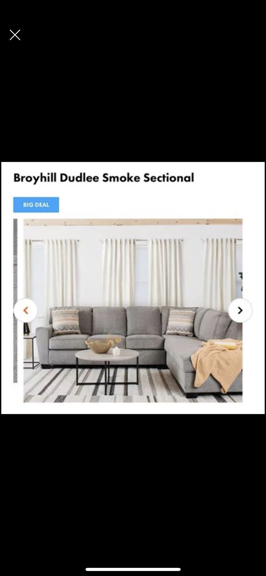 Broyhill Dudlee Smoke Grey Sectional