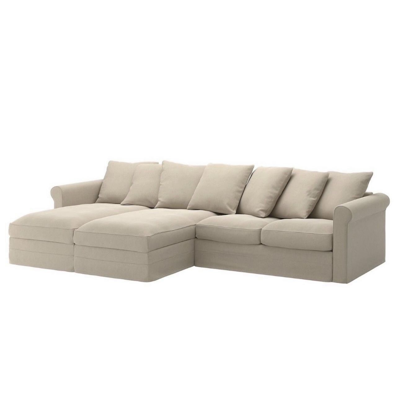 Sofa GRÖNLID Sectional, 4-seat, with chaise, Sporda natural