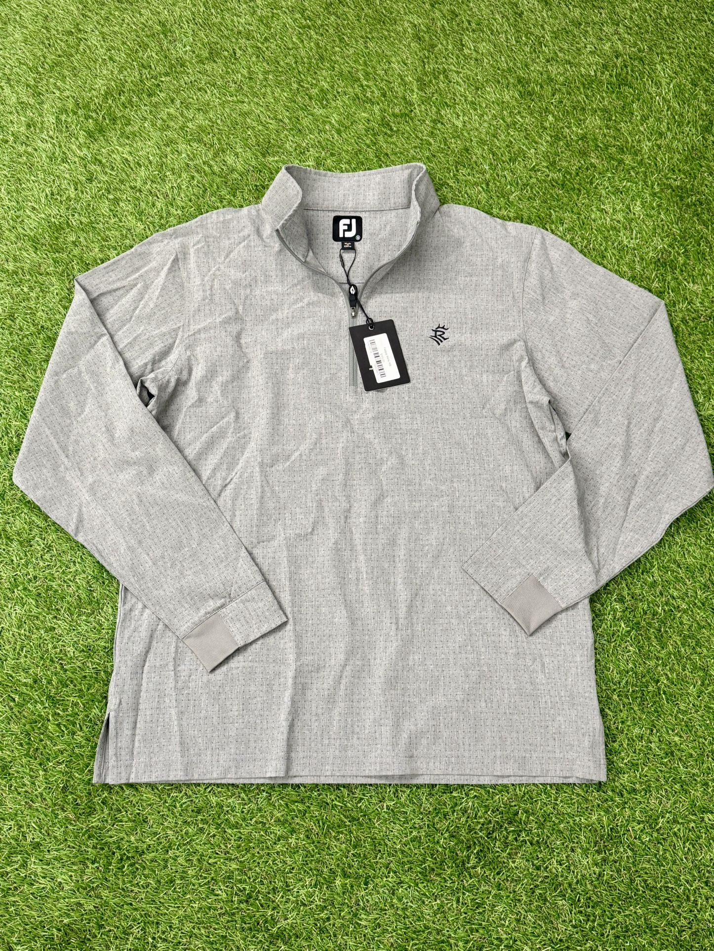 FootJoy Tonal Print Woven 1/4 Zip Midlayer Small Gray | R Elk Antler Logo | NEW