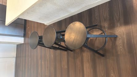 Set of 3 Industrial Bar Stools