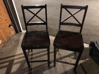 Brown wooden chairs
