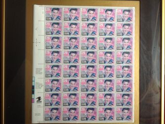 Elvis Full Sheet Stamps framed