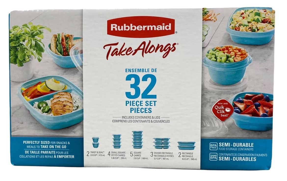 Rubbermaid Take A Longs 32 Pcs Set Container New