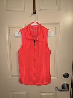 Tommy Hilfiger Sport Womens S Neon Pink Perforated Full Zip Vest