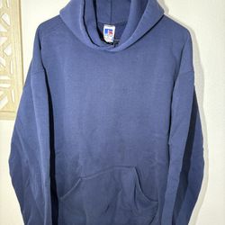Vintage Blue Russell Hoodie Made In USA Size XL
