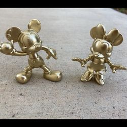 Gold Mickey And Minnie Mouse 