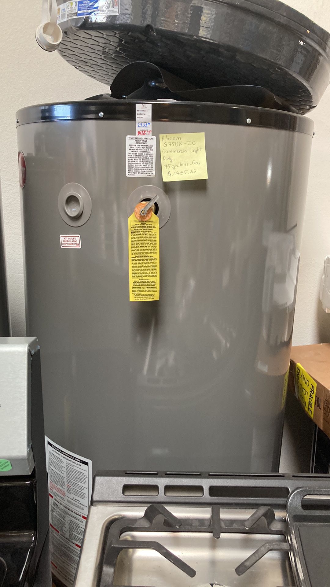 Rheem Commercial Gas Water Heater 75 Gallons for Sale in Garden Grove, CA -  OfferUp