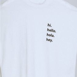 Hello Slogan High Neck T-shirt