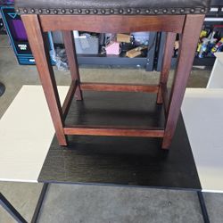 wood and faux leather bar/counter stool