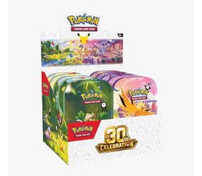 Pokemon 30th celebration tin displays